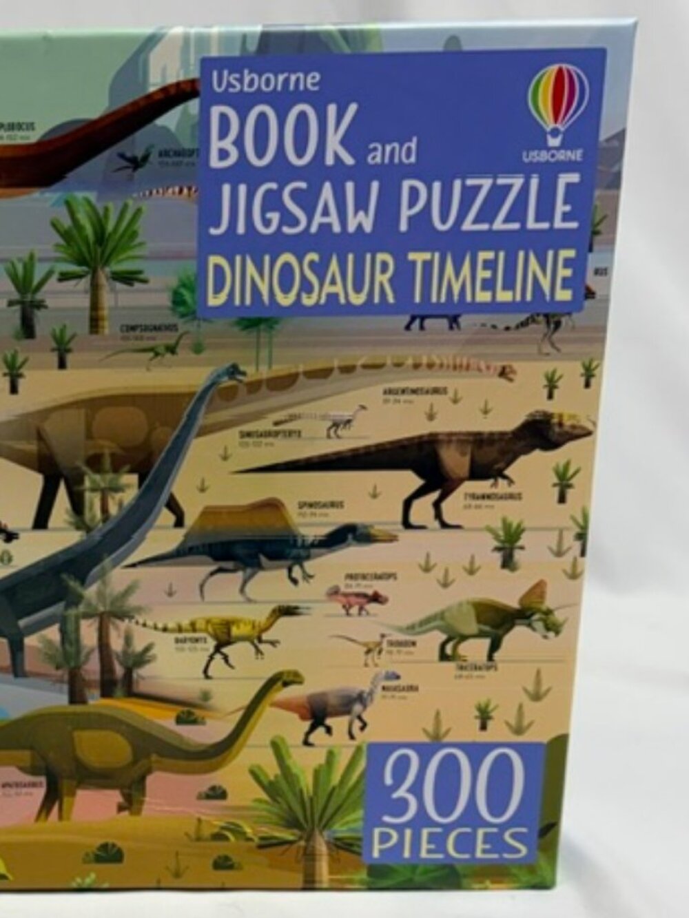 NIP Usborne Book and Jigsaw Puzzle Dinosaur Timeline 300 Piece Set NIB